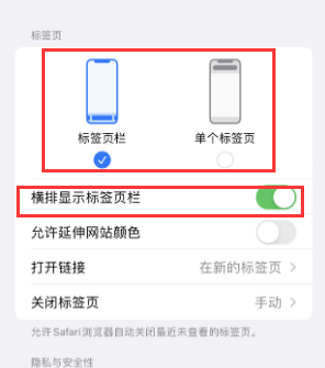 塔洋镇iPhone授权维修分享Safari浏览器如何切换标签栏位置 